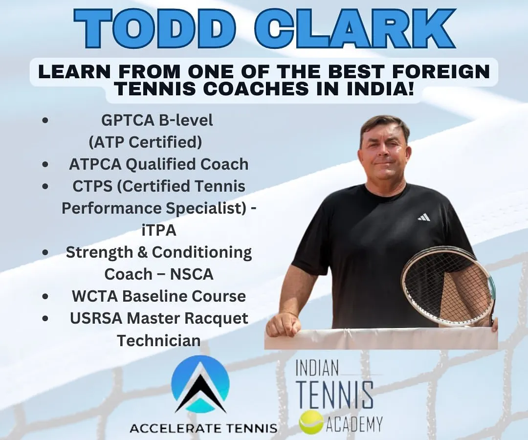 Meet our Head Coach, Todd Clark, one of the most qualified foreign coaches in India. His extensive certifications, including ATP and ITF credentials, represent the high standard of technical, tactical, and physical instruction we provide to every player at our academy.