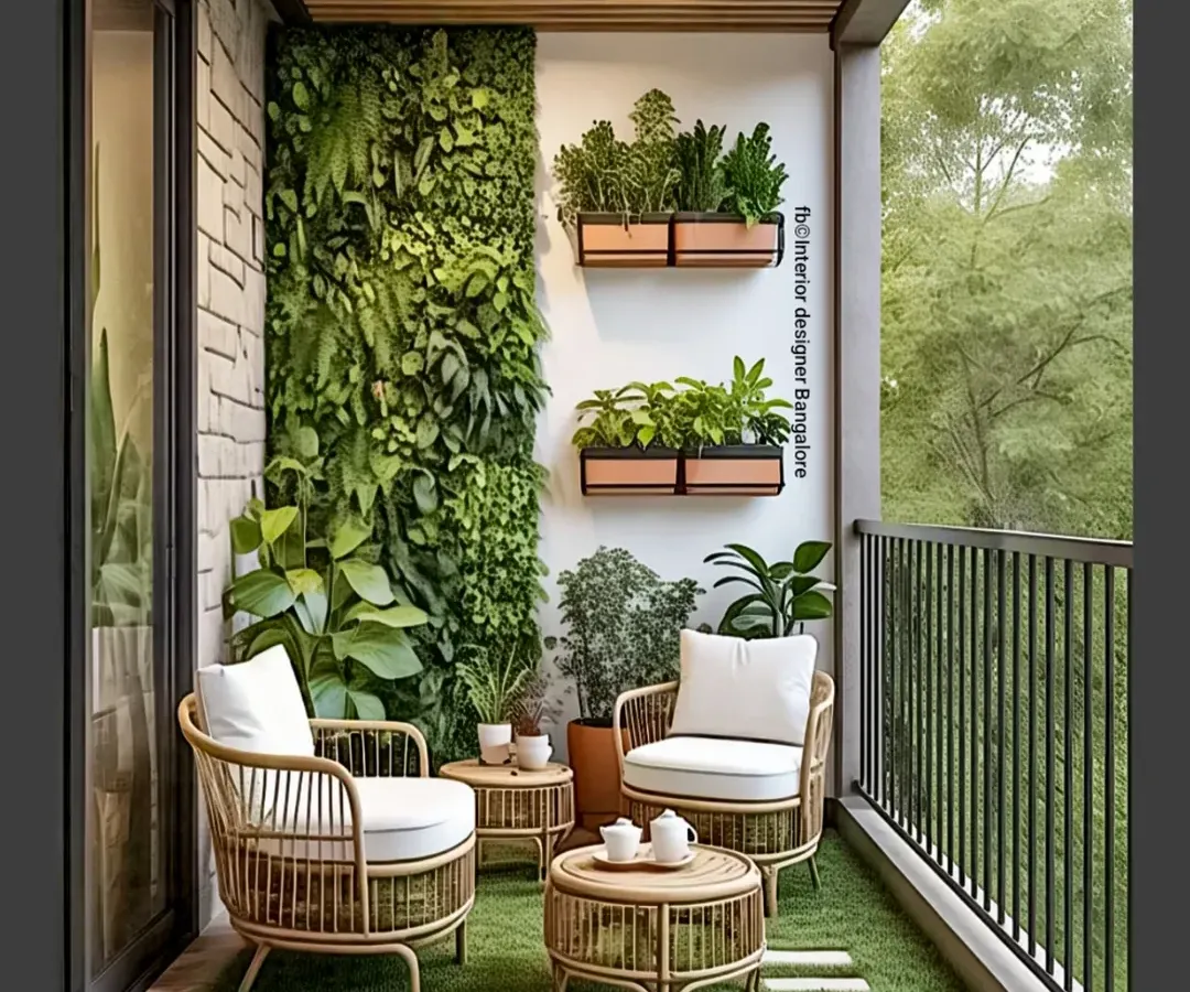 We turned this standard apartment balcony into a private green oasis. By using vertical gardens, comfortable rattan furniture, and artificial turf, we created a perfect spot for morning coffee or evening relaxation, proving that even the smallest outdoor spaces have huge potential.