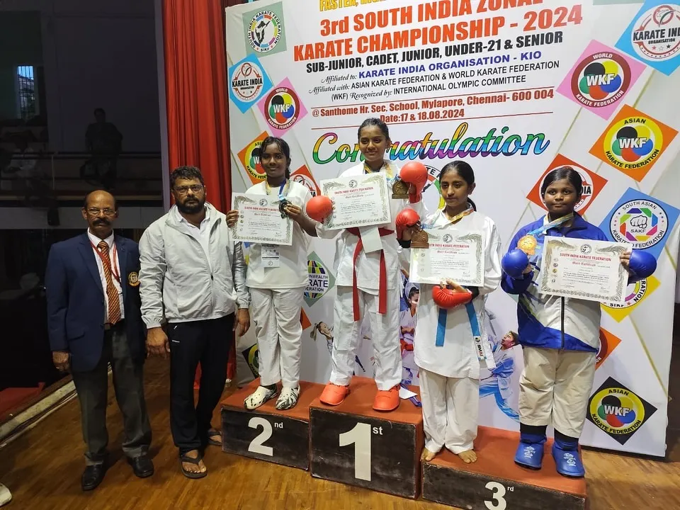 Golden victory! I am incredibly proud of my student Shikha, who brought home the Gold medal at the South India Zonal Karate Championship. This is what dedication looks like.
