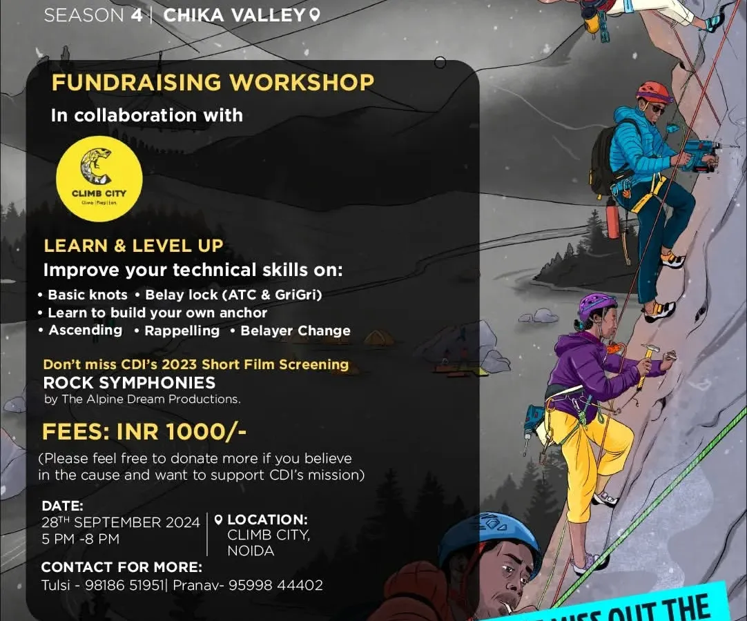 We believe in building a strong, skilled climbing community. This poster highlights one of our technical workshops designed to level up your rope skills, from basic knots to rescue drills. These sessions, often held to support our crag development initiatives, are the perfect way to prepare for the real rock challenges you will face with us in the mountains.