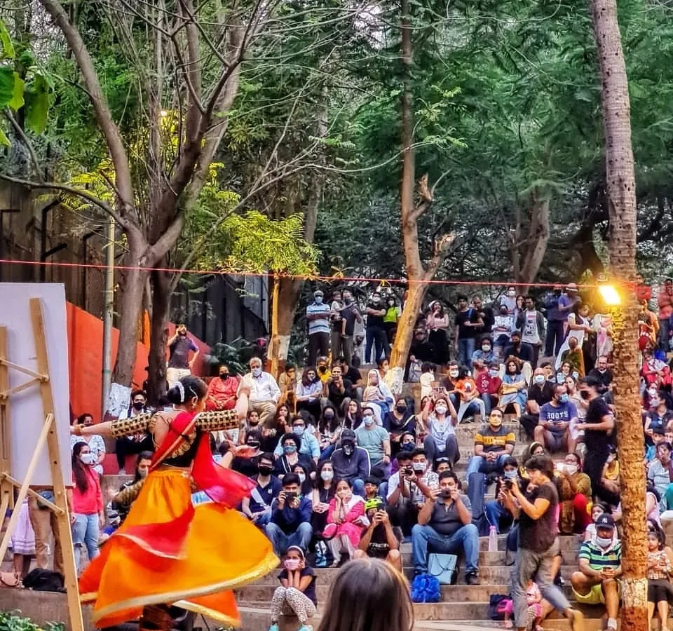 A classical dancer performs for an engaged audience at the Festival at The Steps. This image embodies our success in activating public spaces through art and culture, creating a platform where the community can gather and connect.