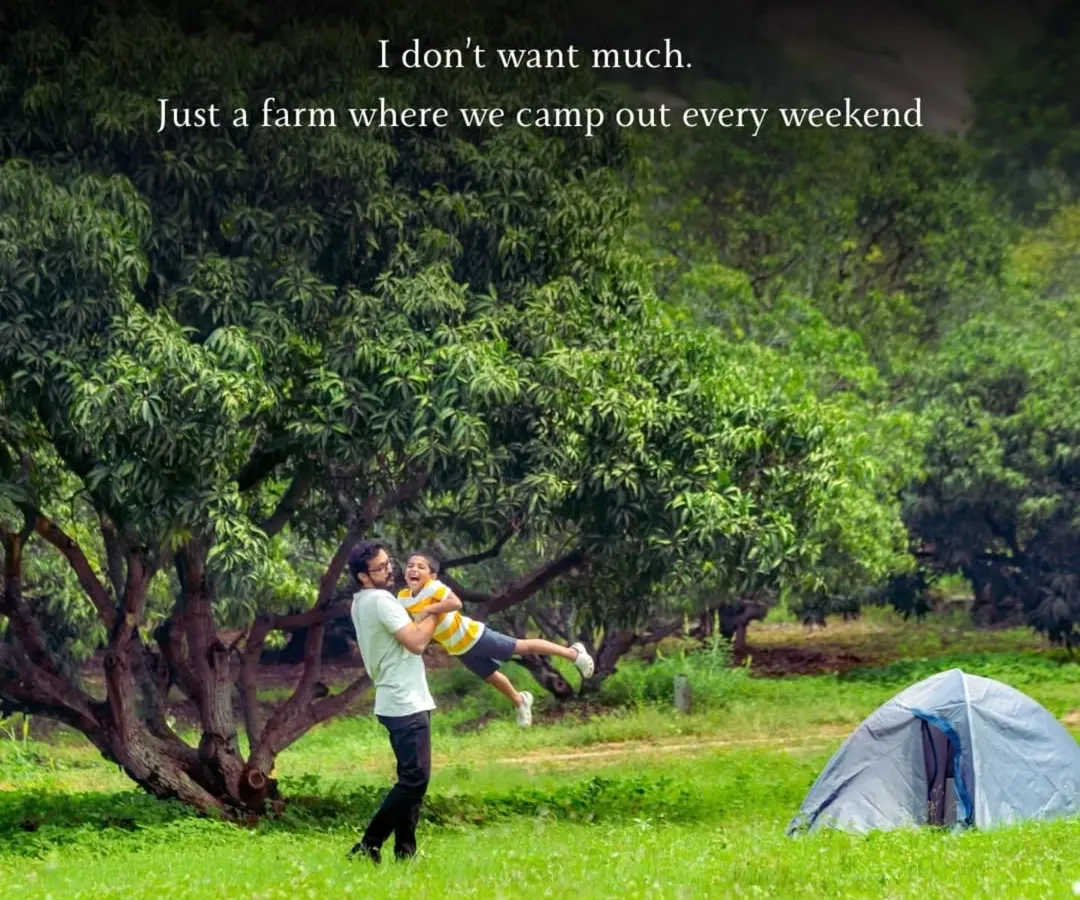 This is what it's all about. Not a bigger car or a fancier phone, but a small tent under a big mango tree. It's about giving your kids the freedom to run wild and the memory of a weekend spent with their hands in the mitti.