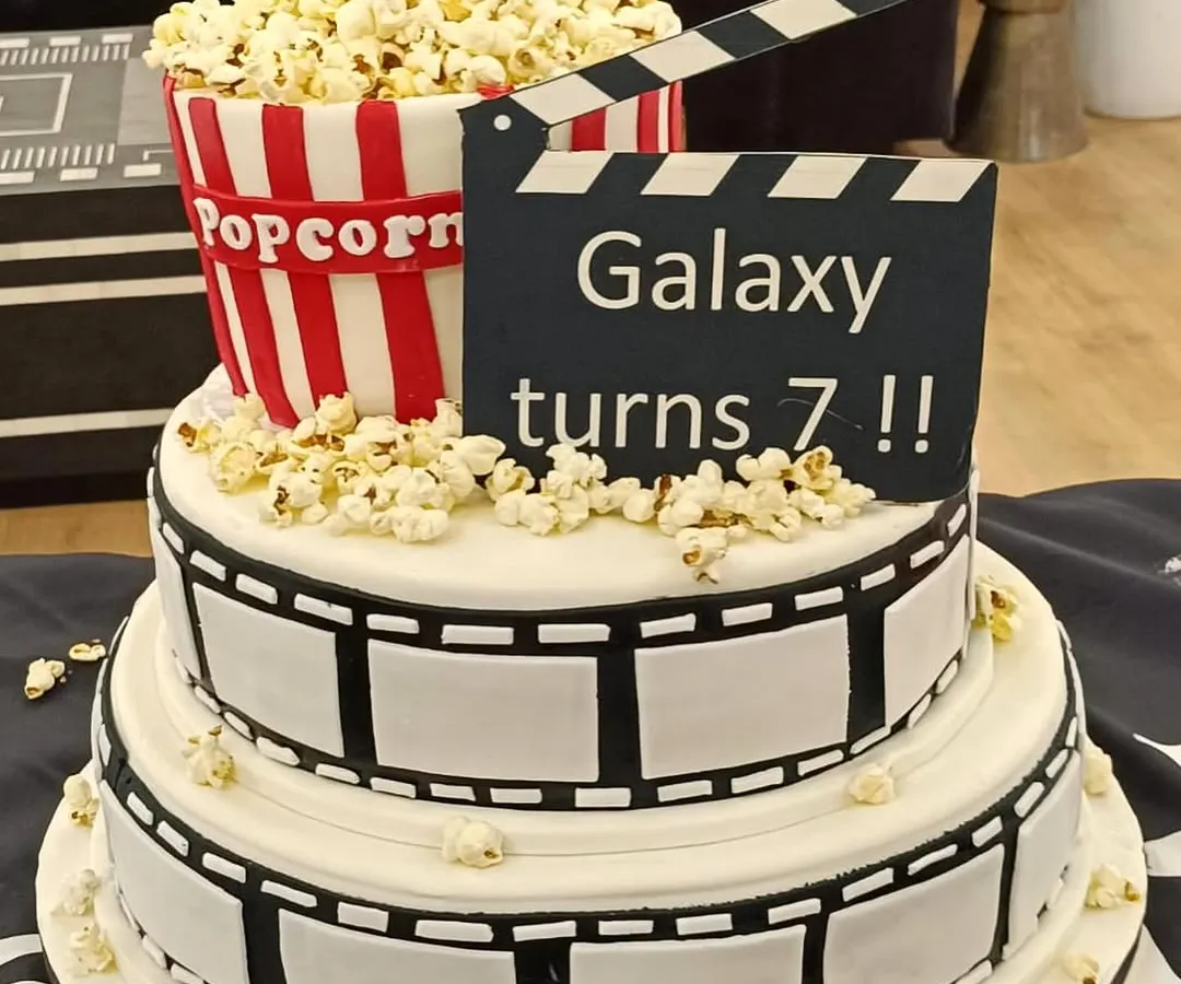 Go big or go home. We created this massive three-tier cinema-themed cake for WeWork Galaxy's 7th anniversary. It's a perfect example of how we can bring any creative concept to life for your major office milestones.
