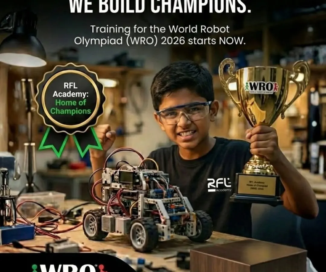 We don't just build robots; we build champions. This image captures the pride and achievement of a young innovator holding his WRO trophy, a testament to the success our students achieve through dedicated training.