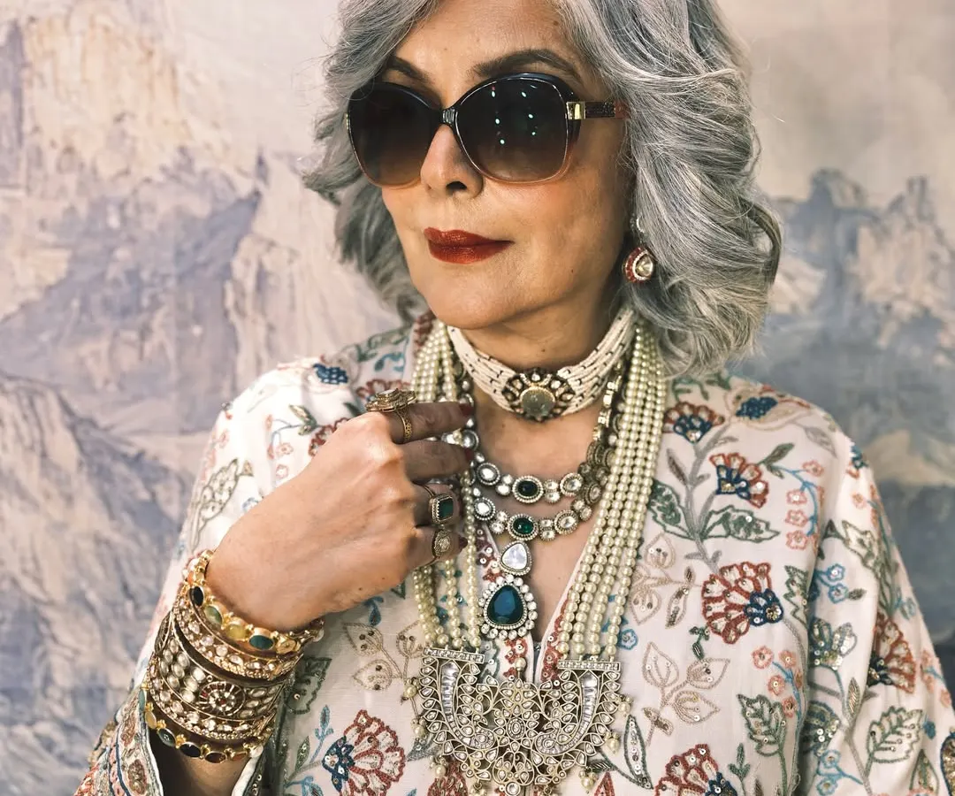 Working with a legend is always an honor. Here is the iconic Zeenat Aman, styled for a Netflix project in a regal, layered look featuring an exquisite printed jacket by Anita Dongre and a stunning collection of heritage jewelry.
