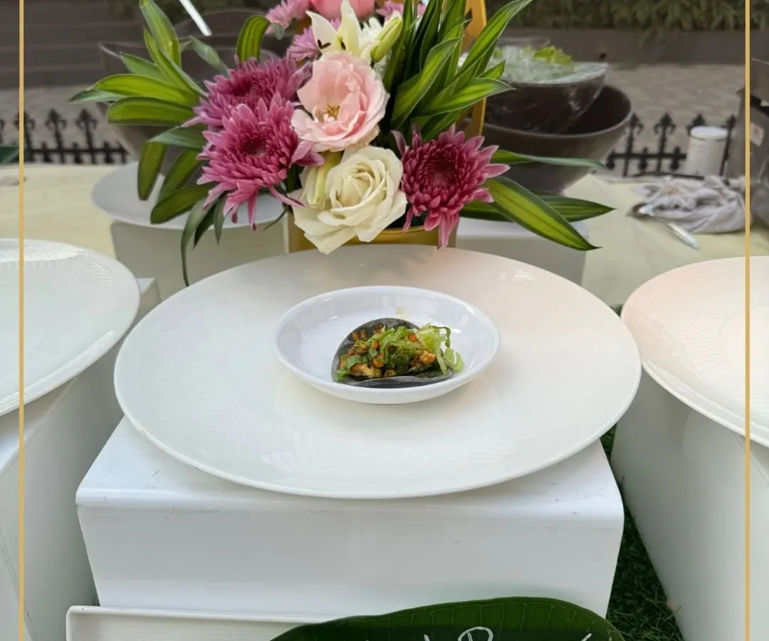 Here is our signature Kuti Mirch Paneer Tikka, reimagined as a soft taco. This dish perfectly marries the robust spice of Indian paneer tikka with a modern, handheld format, presented with artistic flair for an unforgettable first bite.