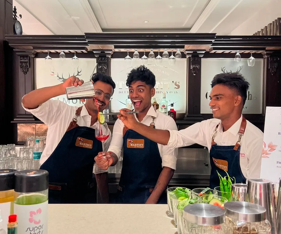 This is where the magic is made. Our students learn the art of cocktail making through hands-on practice in a real bar environment, focusing on teamwork and technique.