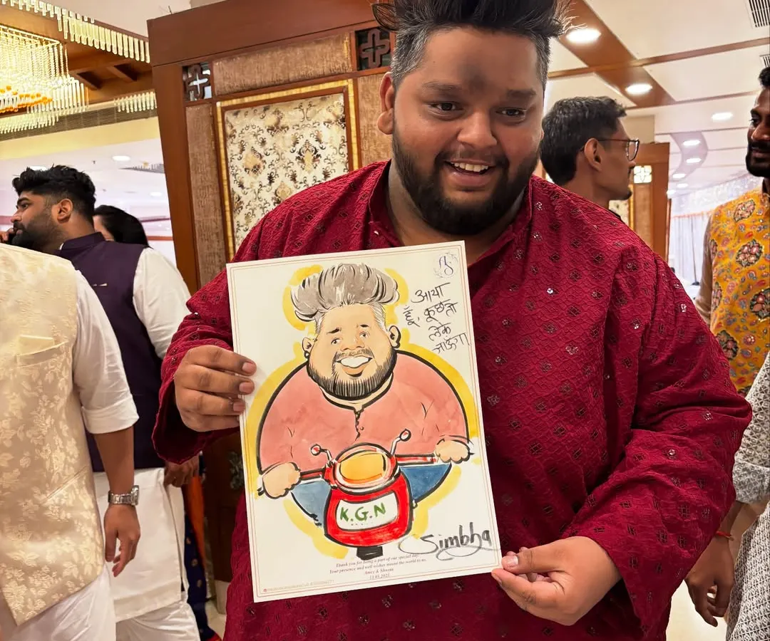 It's always fun to add a personal touch. This guest was thrilled with his colorful caricature featuring him on his scooter, a perfect and humorous keepsake from the event.