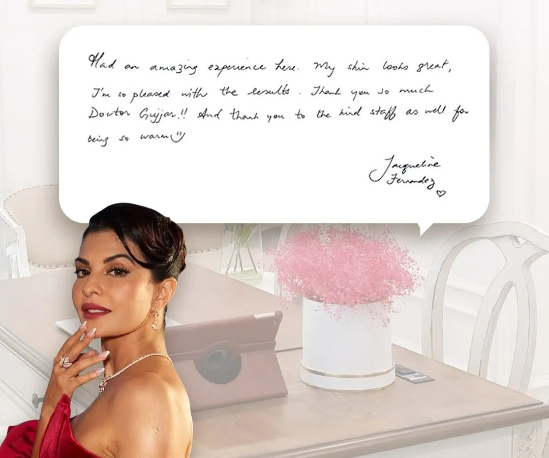 It is a privilege to be trusted by icons like Jacqueline Fernandez. Her kind words reflect the core of my practice: blending science with personalized care to achieve skin that radiates health and confidence.
