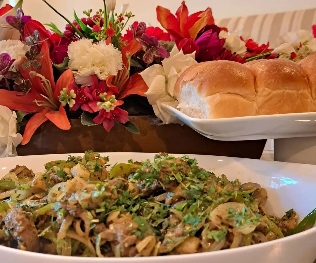 This is my authentic Goan Beef Chilly Fry, made with tenderloin strips and hand-pounded spices. It’s a flavor explosion, perfectly paired with soft pav bread to soak up all the delicious gravy.