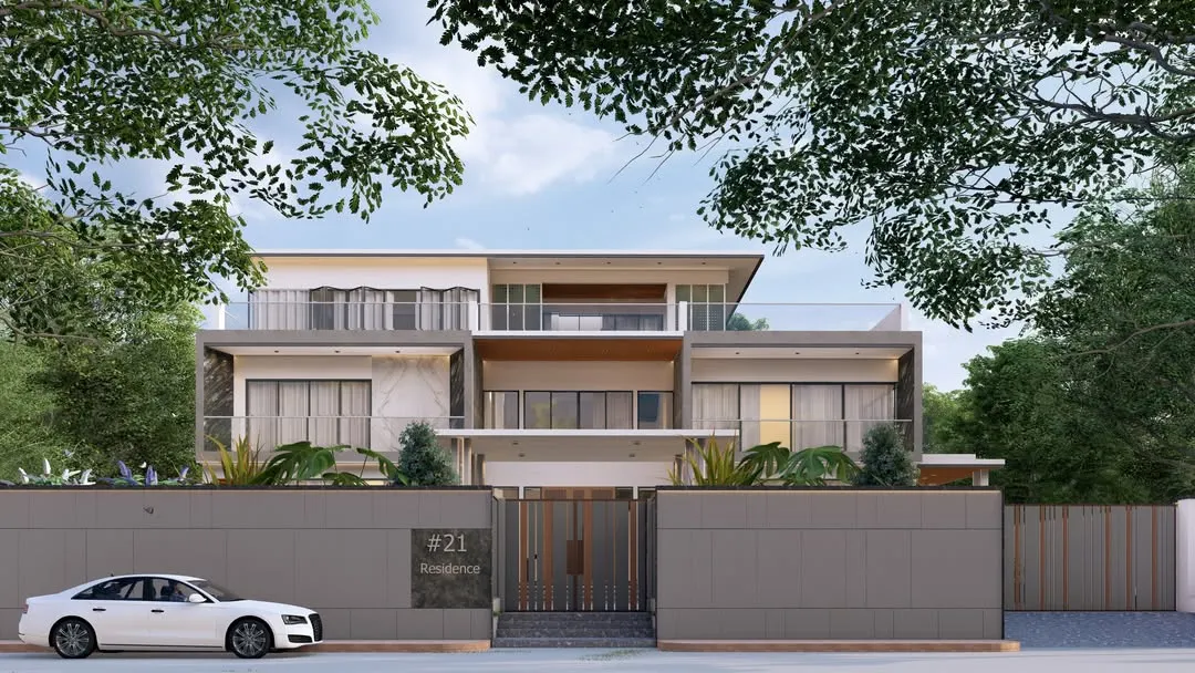 Welcome to "Zen Oasis," a contemporary residence in Coimbatore where modern architecture meets tranquil living. This 3D visualization showcases the clean lines, layered volumes, and seamless integration with nature that define our approach to creating sophisticated, Vastu-compliant homes.