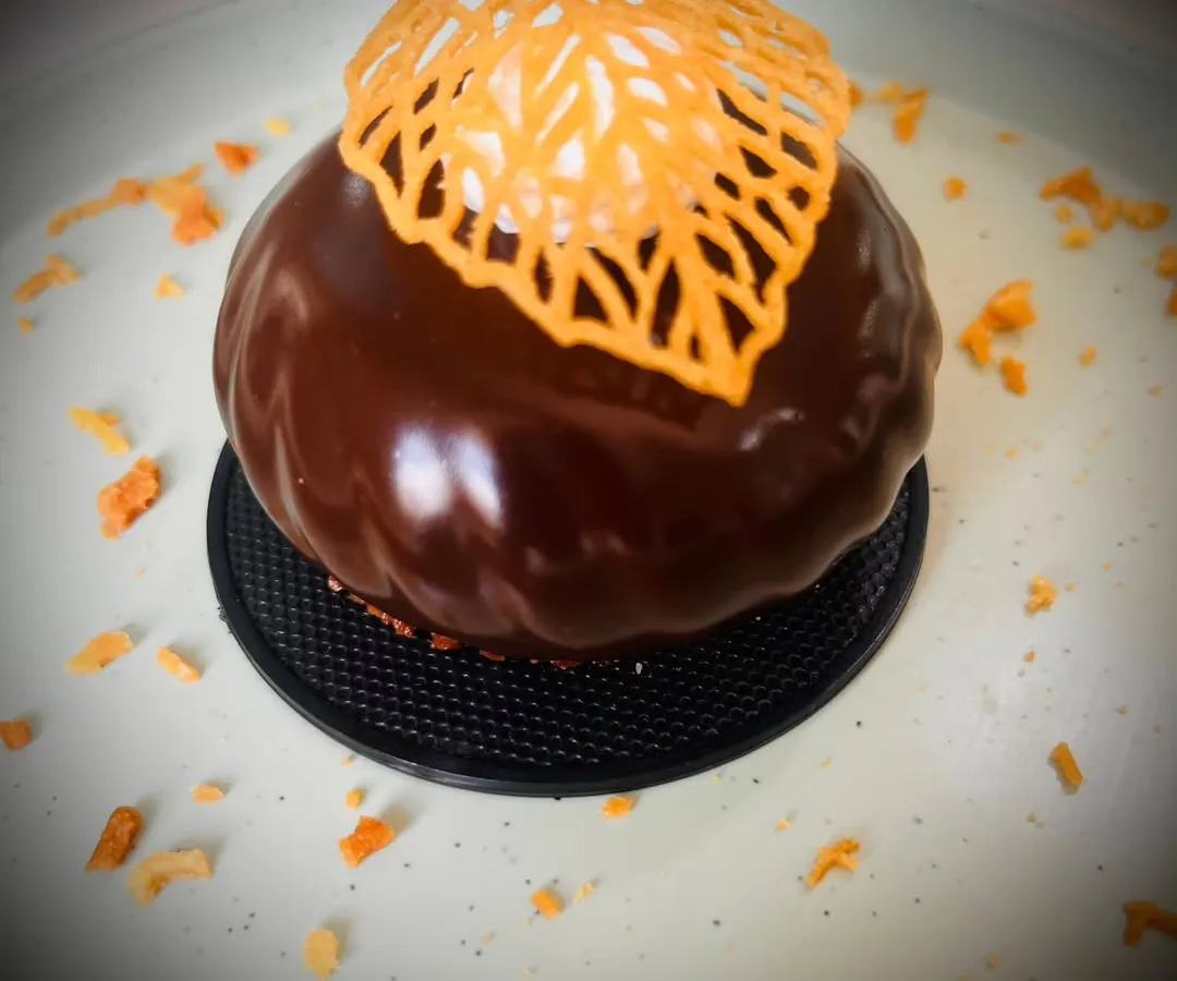 This is a chocolate caramel petit gateau made in our international desserts class. You will learn to create such beautiful, professional-quality pastries that look as amazing as they taste.