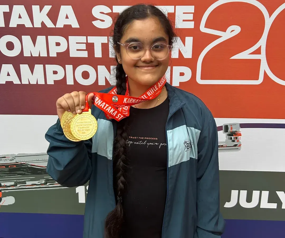 From beginner to champion. I am incredibly proud of our student Vaishnavi, who secured three gold medals at the Karnataka State Shooting Championship. Our summer camps are often the first step on a journey to competitive success.