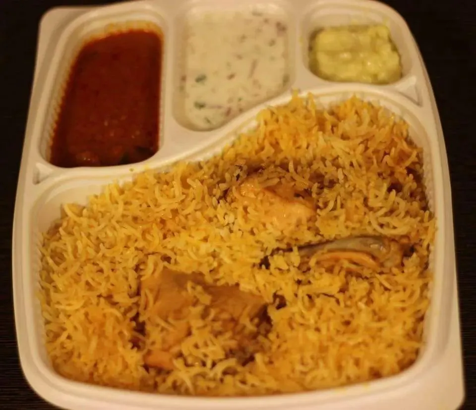 We make office lunches easy and delicious with our individually packed meals. This mutton biryani combo, complete with salan and raita, is a full, satisfying meal that's a world away from a typical desk lunch.