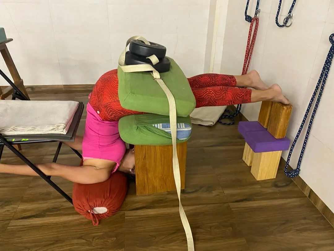 This is not just relaxation, it is a deep therapeutic backbend. We use a combination of bolsters, blocks, and weights to open the chest, release the spine, and allow for complete rejuvenation of the body and mind.