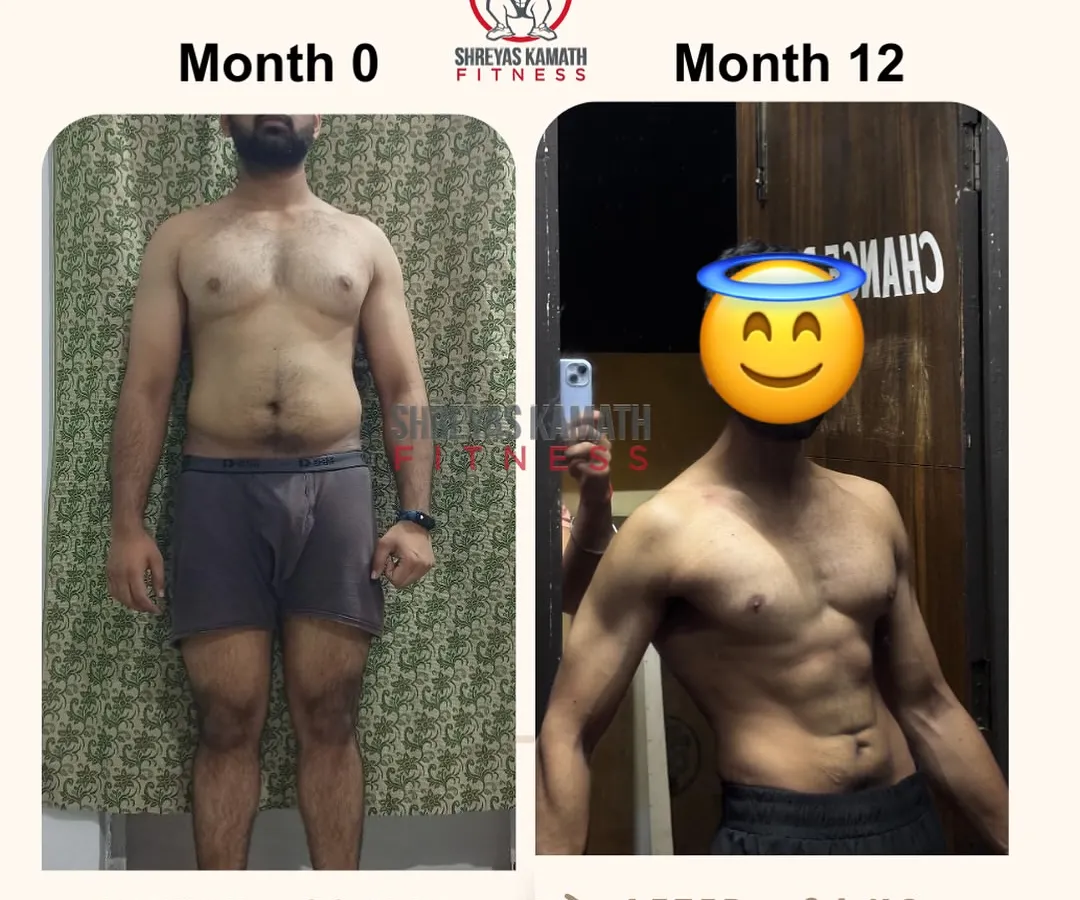 This is what real progress looks like. This client, Ujjwal, went from 80.5 kg to a lean 64 kg in 12 months by focusing on consistent training and a solid nutrition plan. It's not magic, it's discipline.