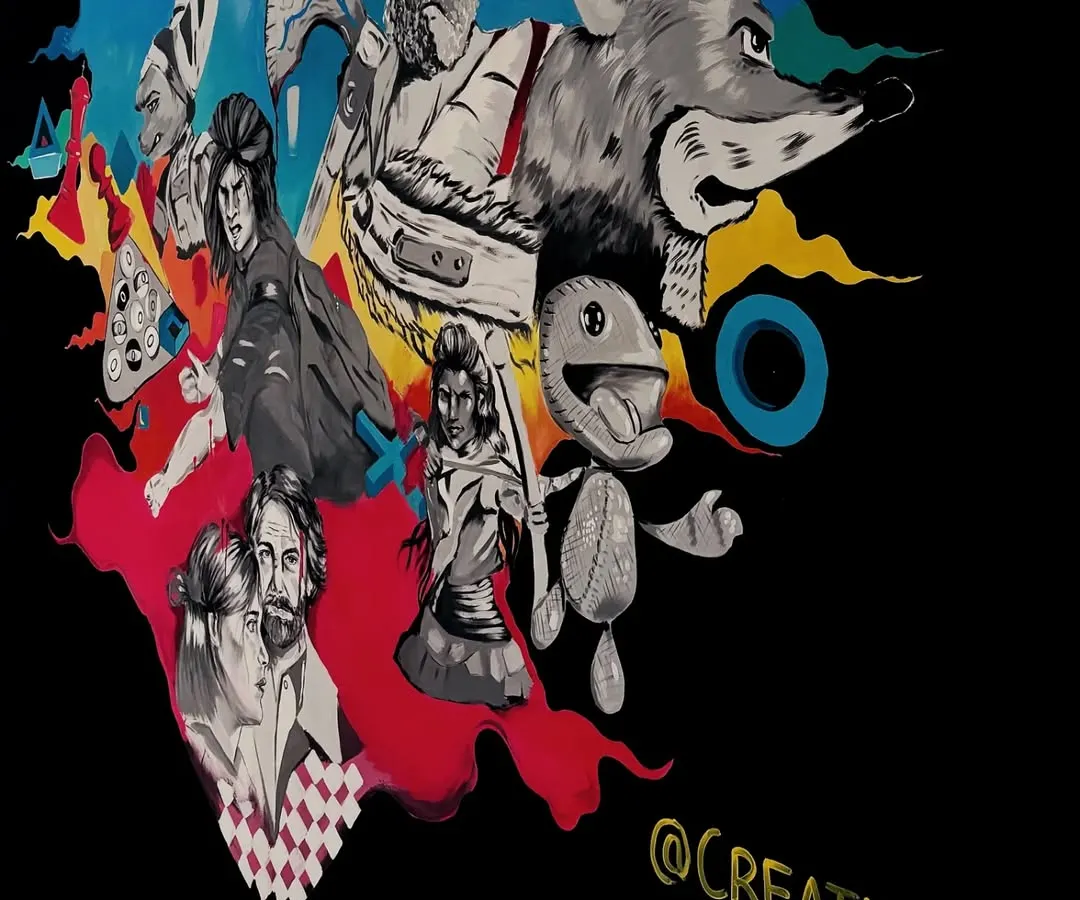 For all the gamers out there, this was a dream project! I created a massive collage featuring iconic characters from games like God of War, The Last of Us, and LittleBigPlanet, turning a plain wall into an epic Gamer's Paradise.
