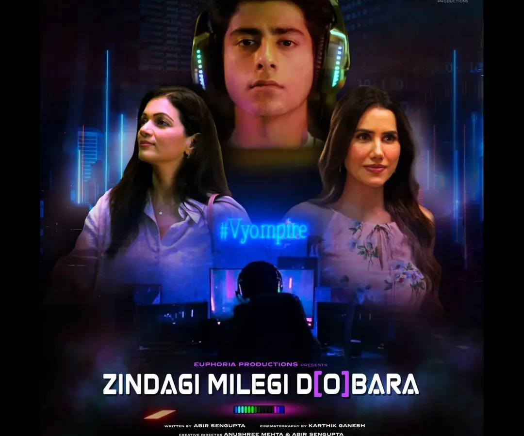 For the Zee Cinema premiere of 'Zindagi Milegi D[o]bara', I designed a poster that captures the film's core themes of technology and human connection. The design centers on the main characters, using a neon-lit, digital aesthetic to reflect the story's modern setting.