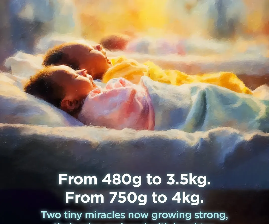 This represents one of our most profound success stories, where two micro-preemies, born at just 480g and 750g, grew strong under our care. It is a testament to the resilience of these tiny fighters and the dedication of our NICU team. We celebrate every milestone, from the first gram gained to the day they go home.