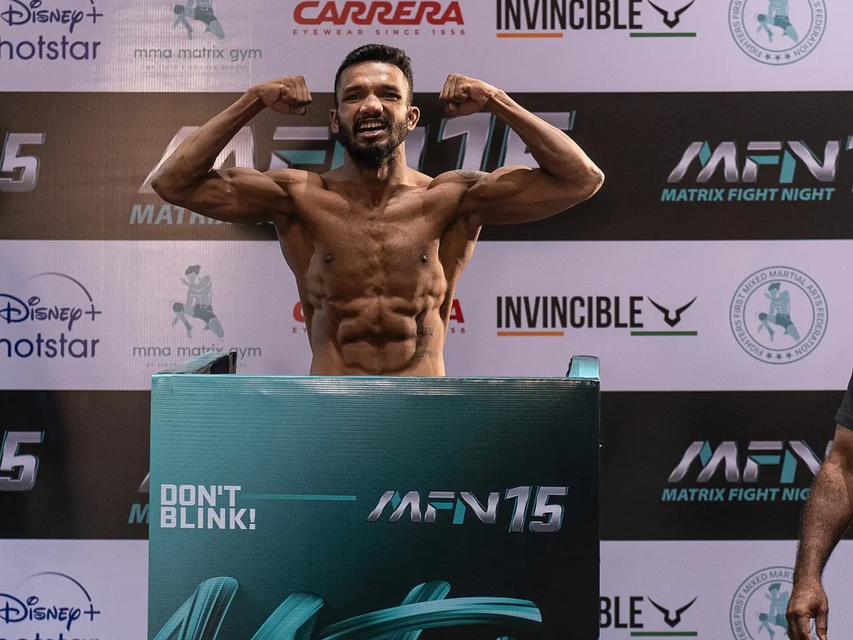 The result of relentless hard work. This is one of my fighters at the official weigh-in for Matrix Fight Night (MFN), perfectly conditioned and ready for war. Our strength and conditioning programs are designed to get you to peak physical form when it matters most.