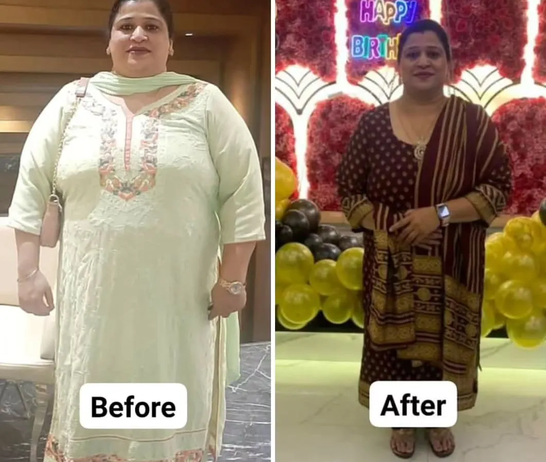 When Charanjeet Kaur first came to me, she had multiple heart-related issues and severe osteoarthritis pain that made walking difficult. Today, she is 20 kgs lighter and can do all the yoga exercises with ease. This is more than weight loss; this is healing.