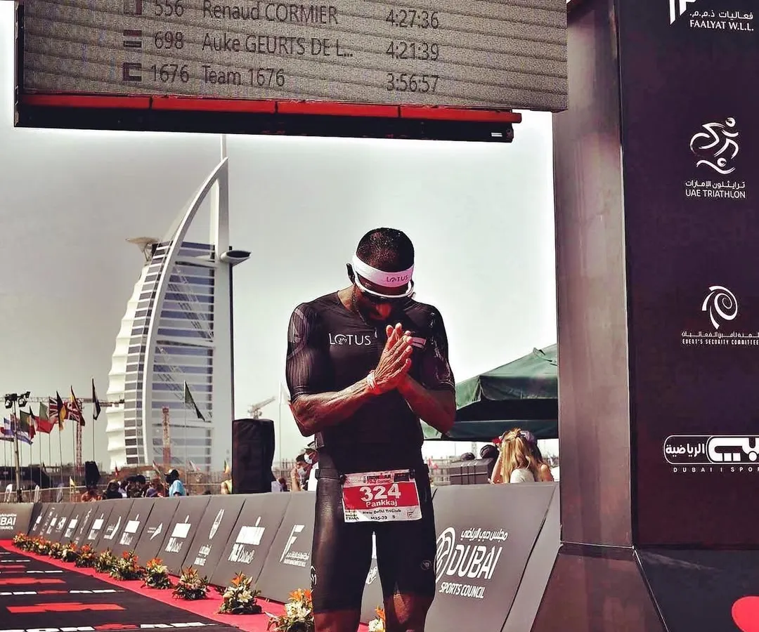 I've been there. I've felt the struggle and the triumph of crossing the finish line. This moment from my IRONMAN 70.3 in Dubai (4:21:18) is a reminder that with disciplined training and the right mindset, anything is possible.