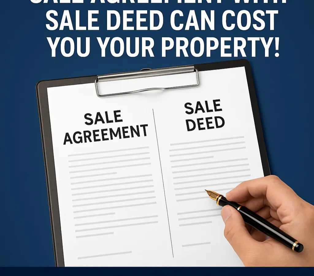 A common and costly mistake for property buyers is confusing a Sale Agreement with a Sale Deed. This visual highlights the critical distinction. I provide meticulous legal drafting to ensure your ownership is secured without ambiguity, protecting you from losing your property over a technicality.