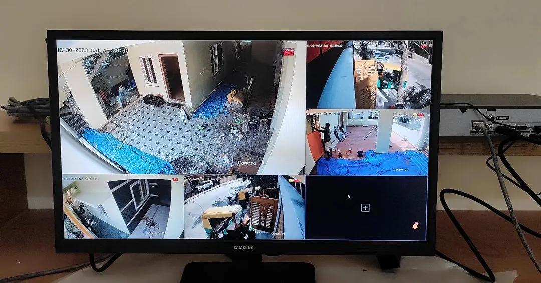 Here you can see the live feed from a Hikvision 4MP IP camera system. The day and night color vision is clear, and it also captures audio, giving you a complete picture of your property.