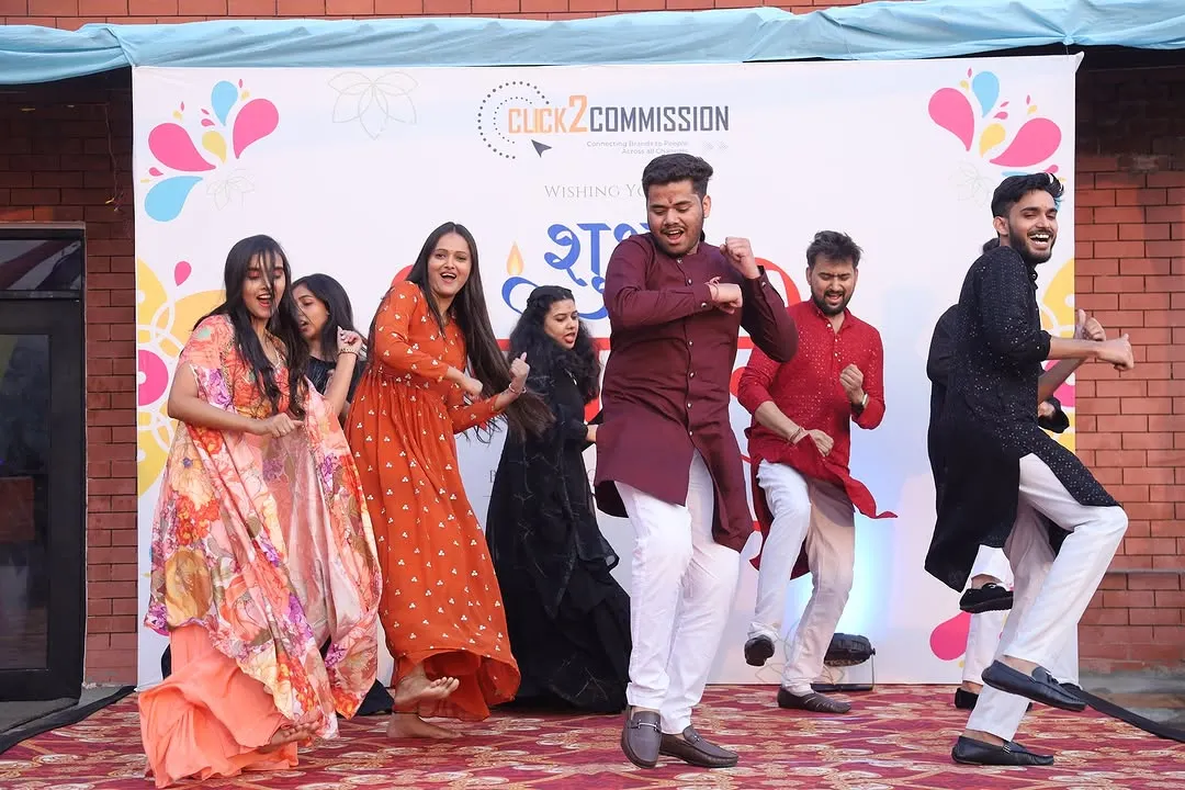 It's not a successful event until the team hits the dance floor. I arrange for entertainment that gets everyone involved, like this high-energy performance at the Click2Commission annual Diwali bash.