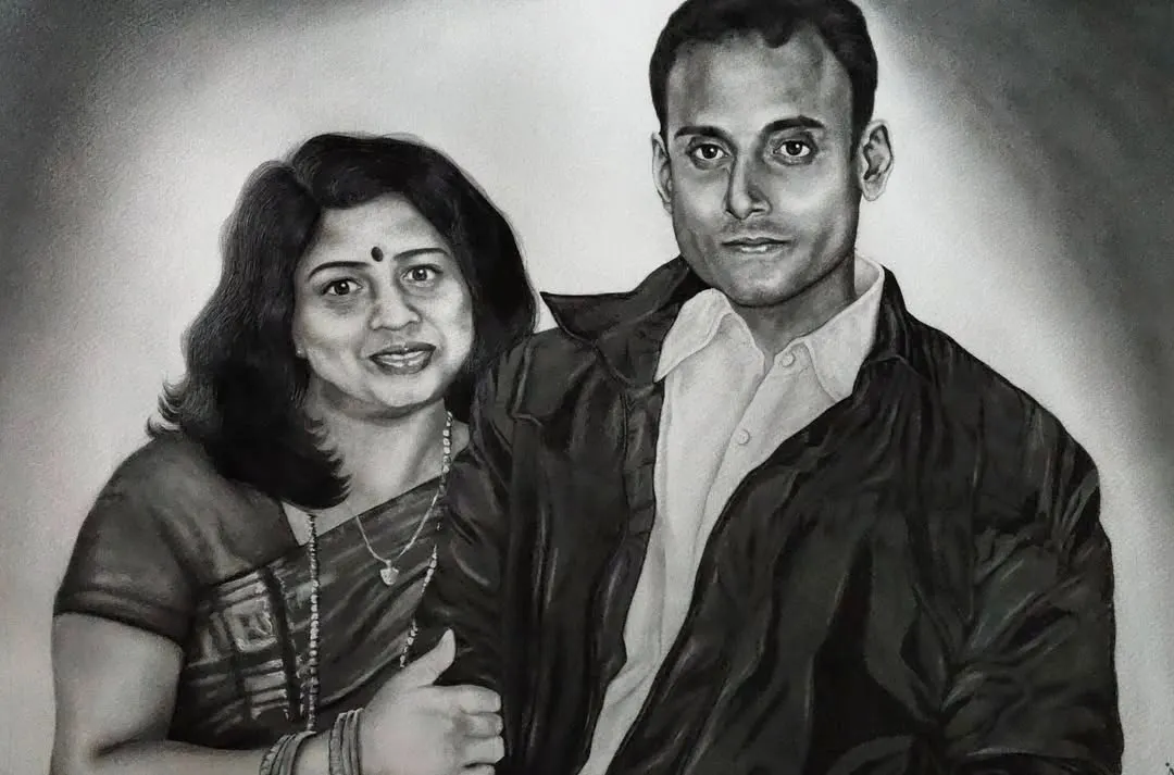 A timeless couple portrait, created to celebrate a long journey of love. I used graphite pencils on A2 size, 300 gsm paper to capture their bond, ensuring every detail contributes to a memory that will last forever.
