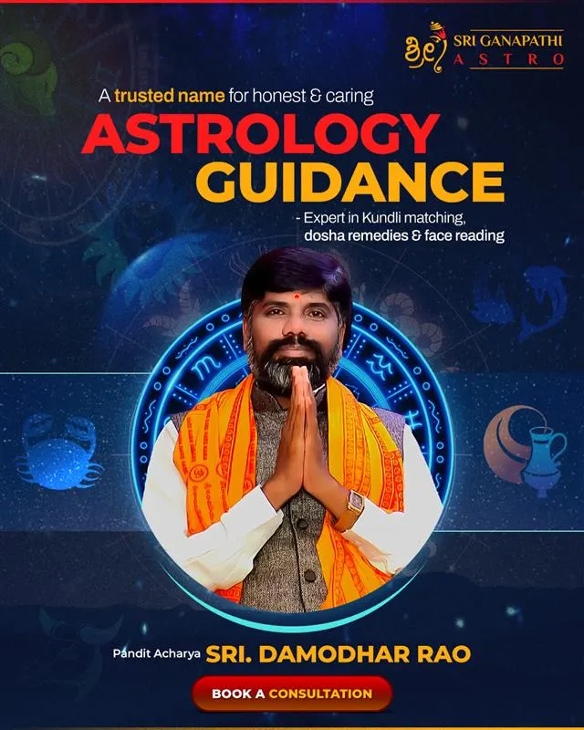 As your Guruji, my guidance is always honest and caring. I see it as my duty to provide you with a clear understanding of your life's path, whether it involves kundali matching, dosha remedies, or even face reading. I am here to offer personal attention and practical solutions.