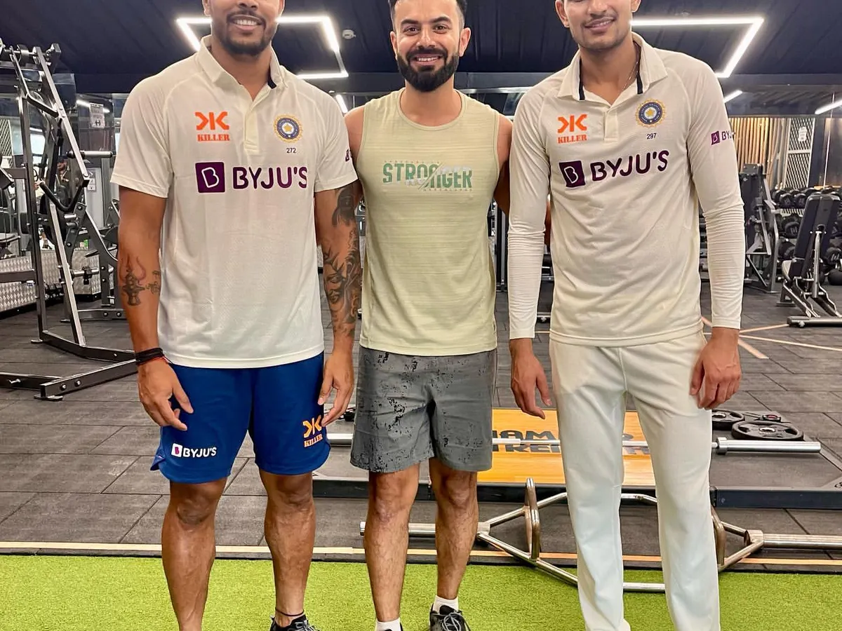 It is always a pleasure to work with dedicated athletes at the top of their game. Here I am with Indian cricket team players Shubman Gill and Umesh Yadav during a gym session.