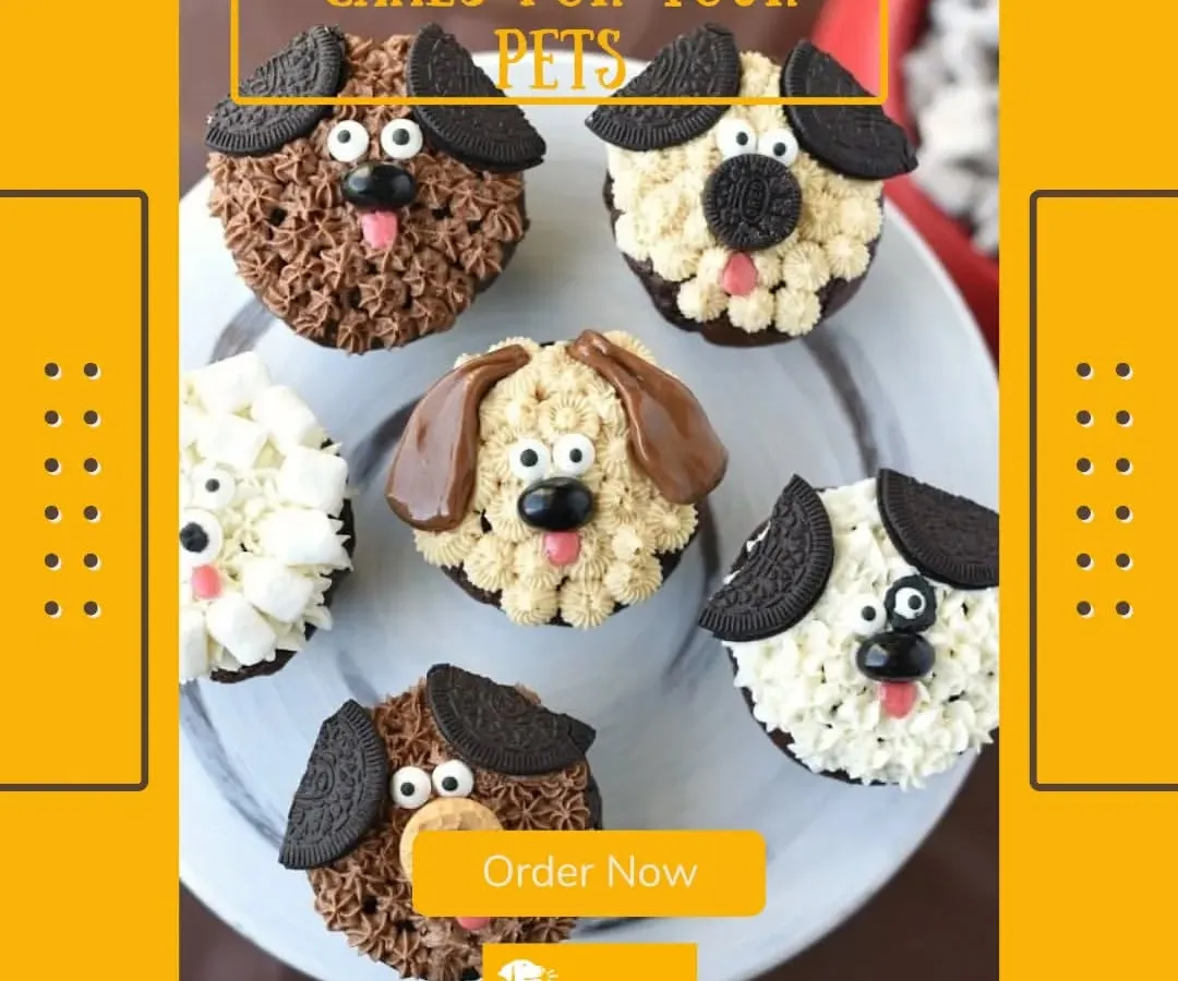 Look at these adorable puppy-faced cupcakes. I hand-decorate each one to bring a little extra joy to your pet's day. They are perfect for smaller celebrations or just as a special treat.