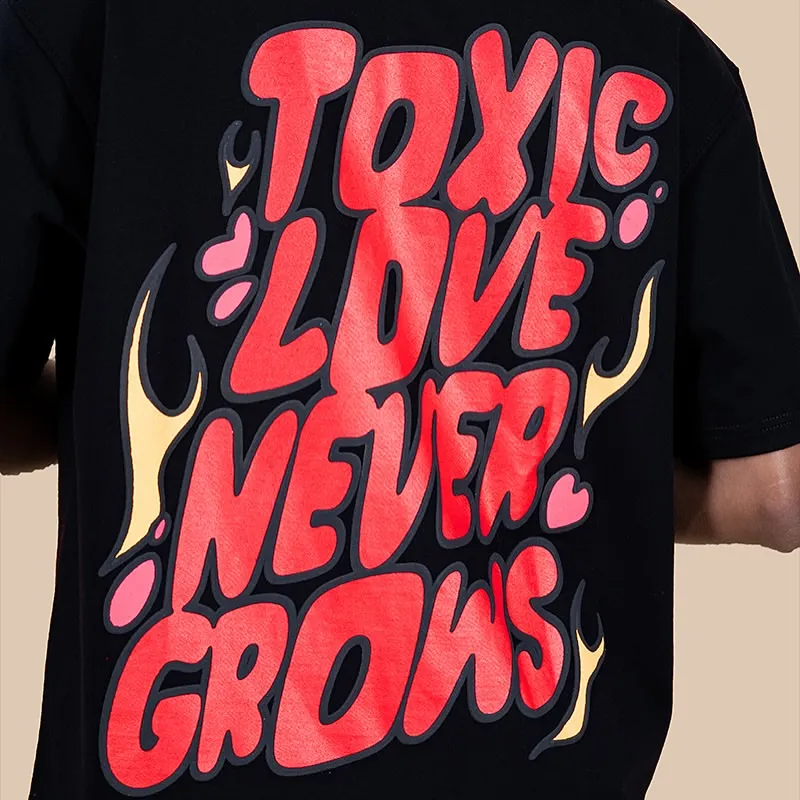 This is what we mean by hype with heart. The 'Toxic Love Never Grows' graphic tee features a bold, statement back print using a mix of screen and puff printing on heavy 280 GSM terry cotton.
