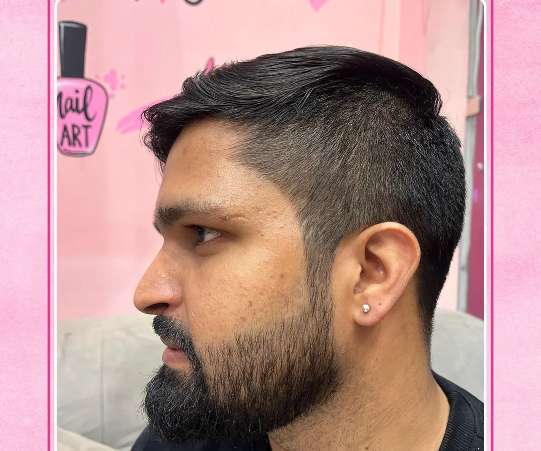 Here’s a clear look at a fresh lobe piercing we did for a male client. We use high-quality, hypoallergenic studs to ensure a comfortable healing process and a sharp, stylish look from day one. Our process is precise, clean, and tailored for everyone.