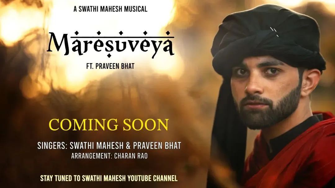 This is the official poster for "Maresuveya", a beautiful original Kannada song I had the honor of lending my voice to. This is the kind of collaboration I love, working with other artists to create something new and soulful.