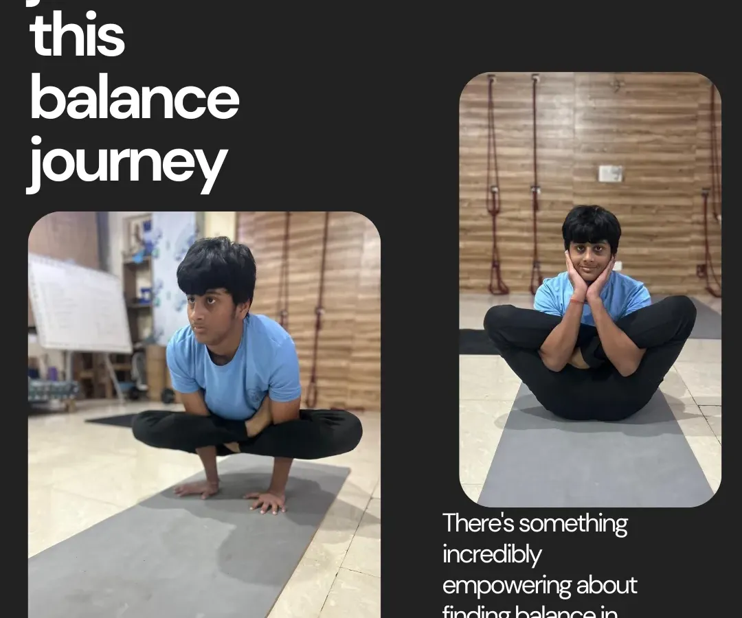 For kids, yoga is about finding balance and discipline while having fun. This young student is mastering Mayurasana (Peacock Pose), a difficult asana that requires immense core strength and focus. It takes time, but as I say, "Ek din main nahi hoga, lekin ek din zarur hoga."