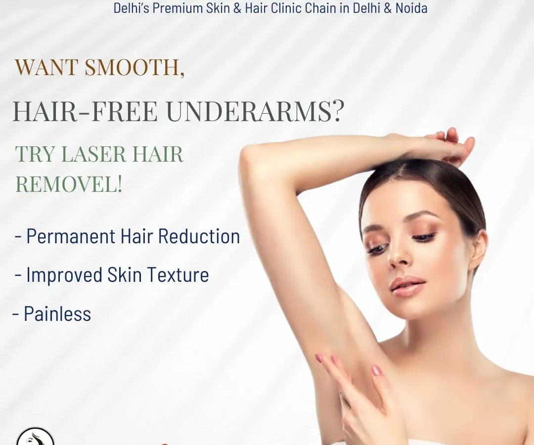 Achieve permanently smooth, hair-free underarms with our painless laser hair removal service. This treatment improves skin texture and eliminates the irritation and ingrown hairs associated with shaving or waxing.
