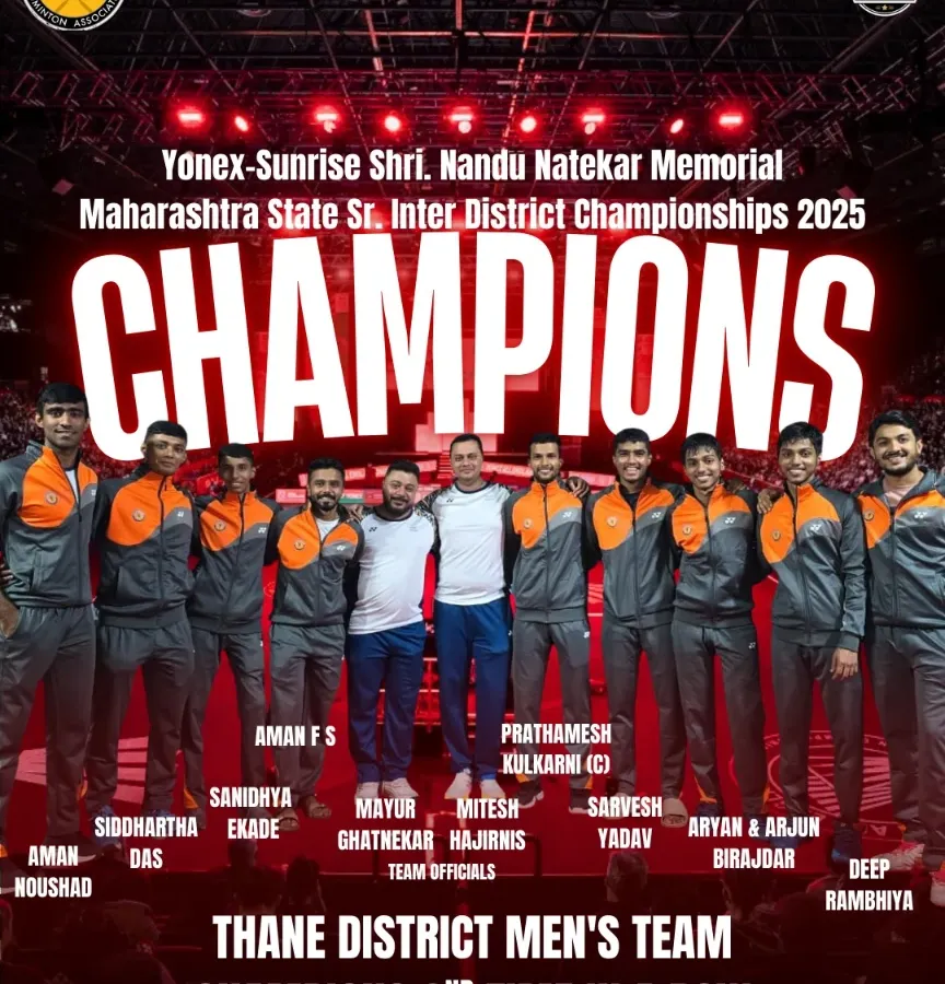 This is what team success looks like. I am incredibly proud of our Thane District Men's Team for becoming champions of Maharashtra for the second consecutive year. This victory is a result of their unity, relentless training, and the champion mindset we cultivate at the academy.