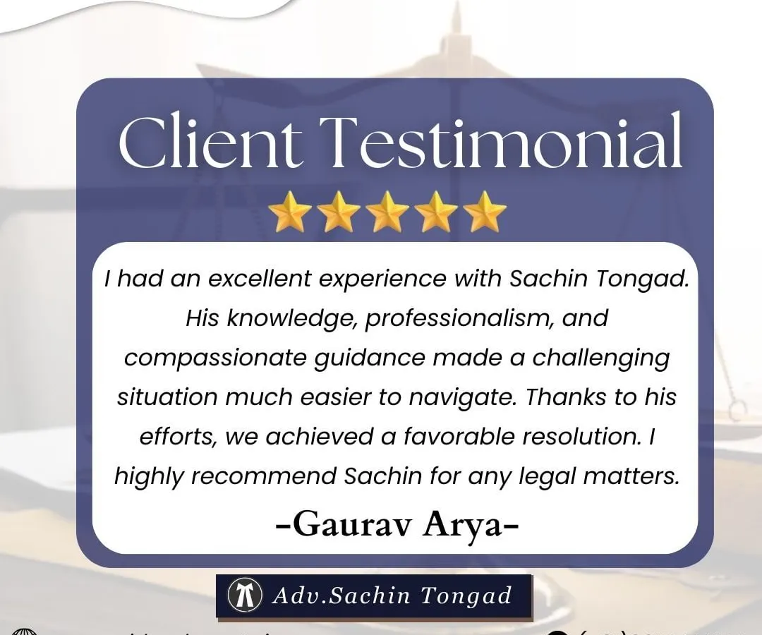 Client satisfaction is my highest priority. This testimonial from a valued client reflects my commitment to providing knowledgeable, professional, and compassionate guidance through challenging legal situations.