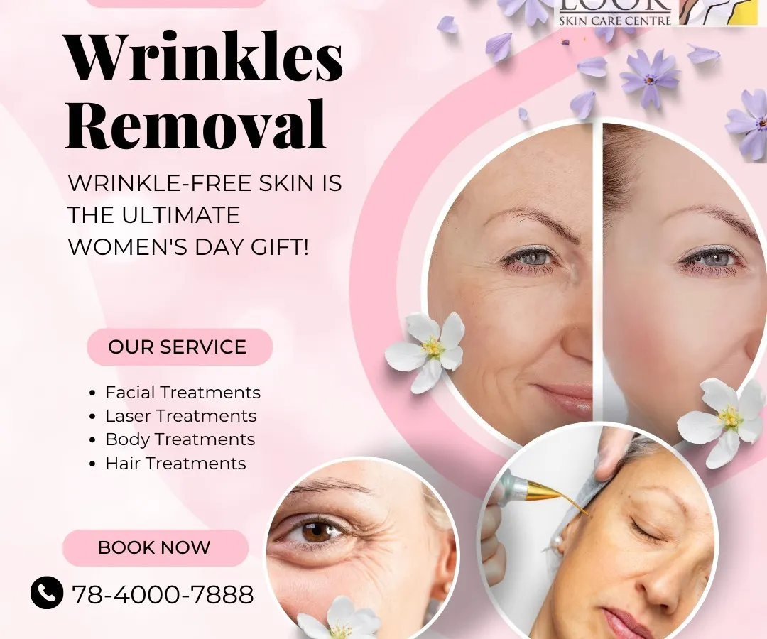 A clear look at the results of our targeted wrinkle removal treatments. We focus on smoothing fine lines and deeper wrinkles to restore a naturally youthful and rested appearance, as seen in this before-and-after comparison.