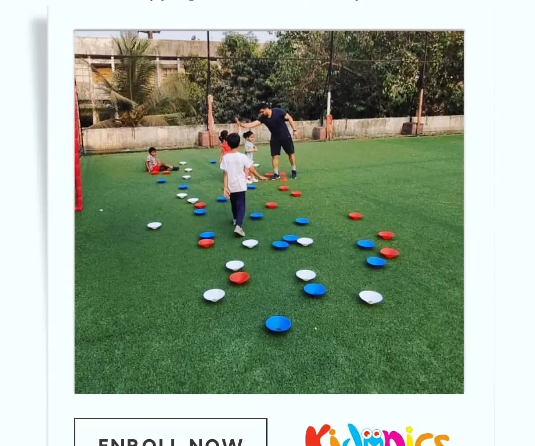 One of our most popular party games is 'Flipping Cones'! It's a fast-paced, high-energy drill where kids race to flip as many cones as they can. This simple game is amazing for developing speed and reflexes, and it always ends with tons of laughter.