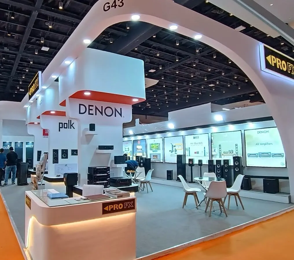 Our presence at the Smart Home Expo showcases our position as a leader in the AV industry. We design and build professional, engaging exhibition stalls that represent world-class brands like Denon and Polk, creating a destination for audio excellence.