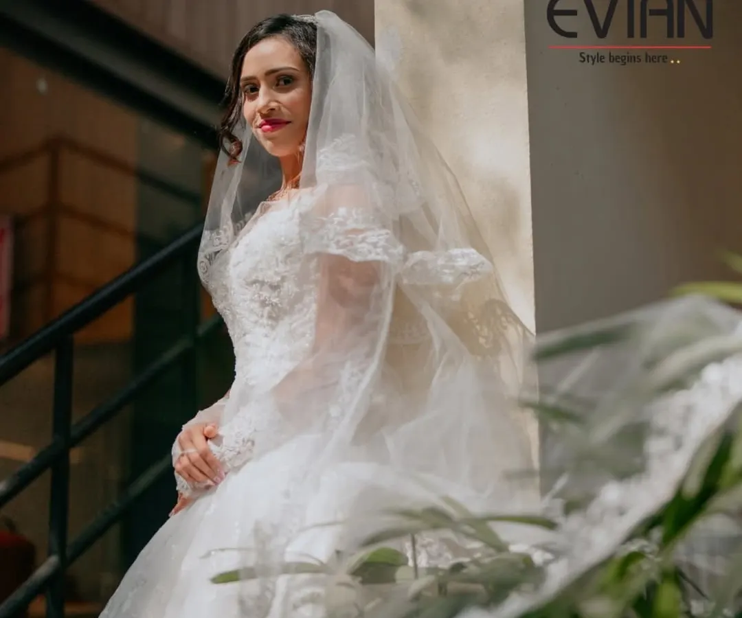 A closer look at our beautiful bride. We went for an elegant and radiant bridal makeup look that enhances her natural features, complementing her classic white wedding gown.