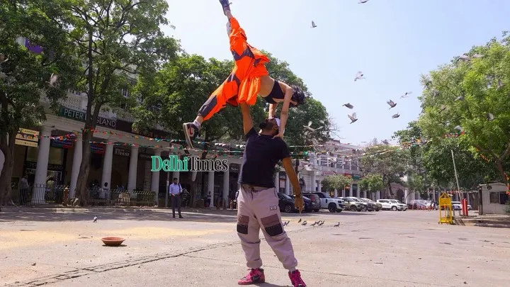 Taking our art to the streets of Delhi. This shot from our feature in Delhi Times captures the power and grace of partner work, one of the many skills we build in our workshops. It's about trust, strength, and creating something beautiful together.