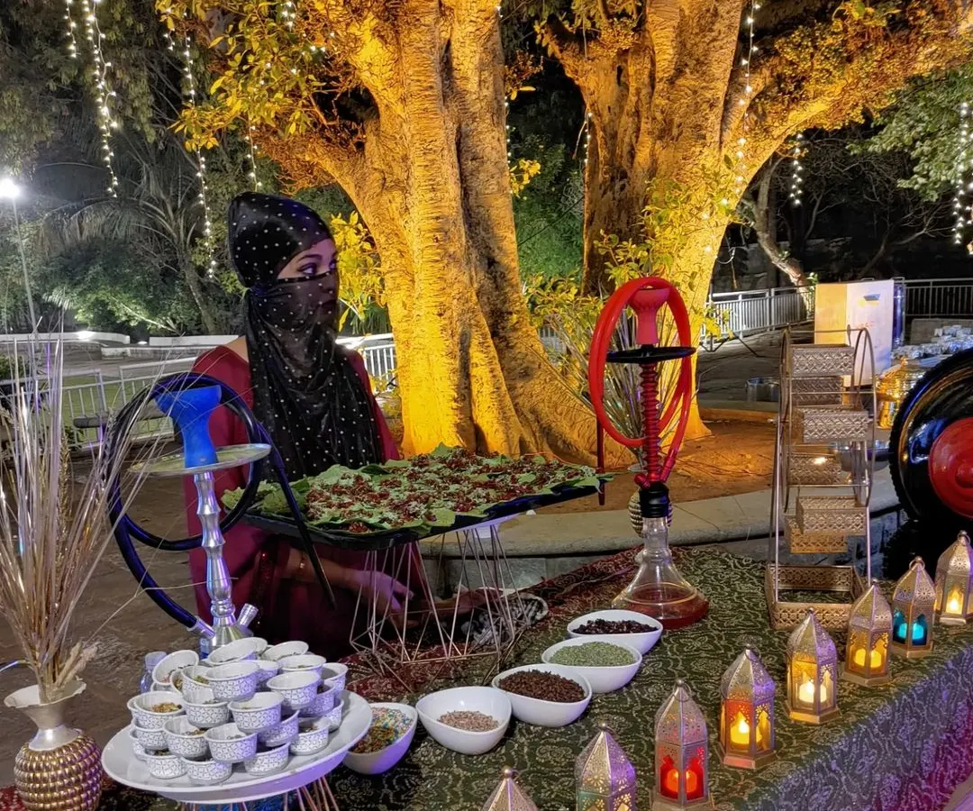 I create entire worlds for your guests to step into. My Arabian Paan Station, with its luxurious decor and professional hostess, adds a touch of elegance and mystique to any wedding or corporate event.