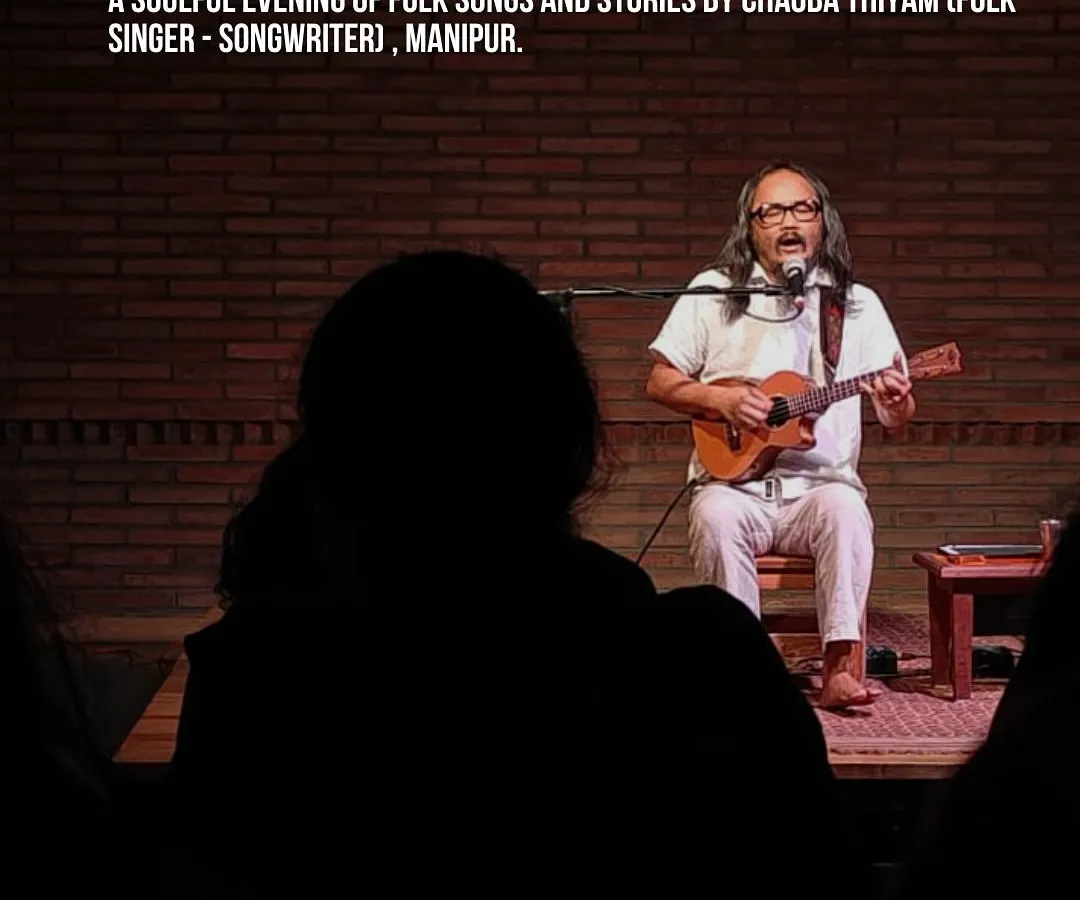 A soulful evening of folk songs and stories with Chaoba Thiyam from Manipur. Our indoor stage is perfect for these intimate musical sessions, where the artist and audience share a close connection under the warm lights.