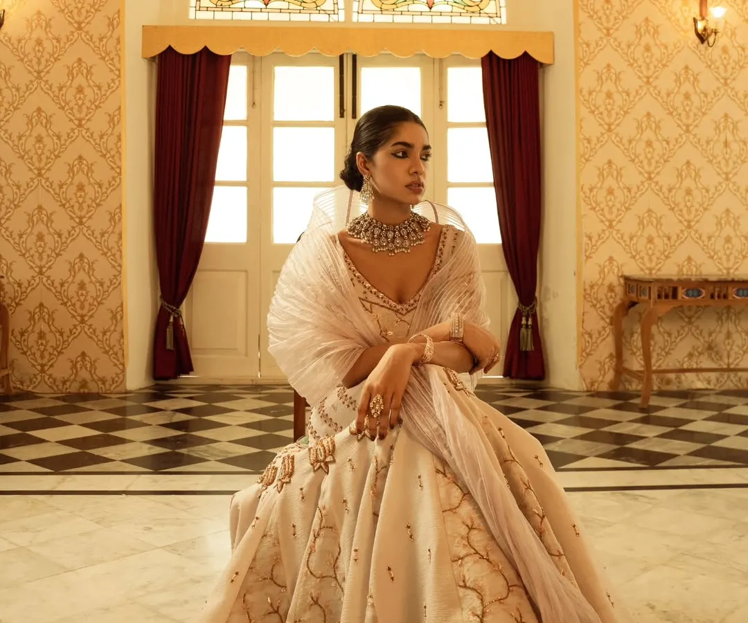 A moment of quiet elegance from a brand campaign. I focus on using grand environments and soft, natural light to create a regal and timeless portrait, perfect for high-end ethnic wear lookbooks and model portfolios.
