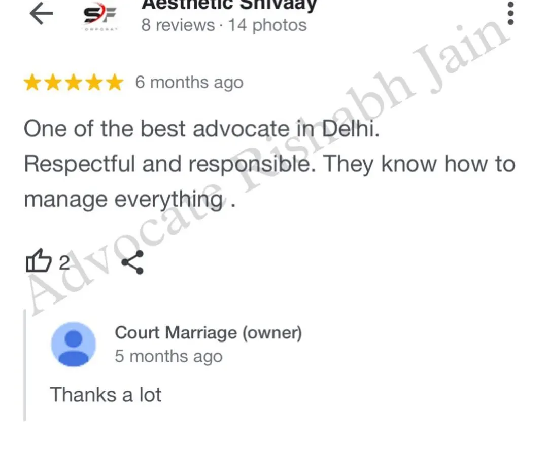 Client satisfaction is my biggest motivation. This feedback from a happy client highlights my commitment to being responsible and managing every aspect of a case with respect and care.