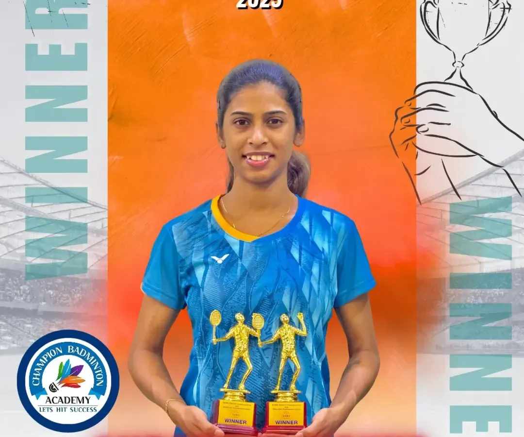 We are incredibly proud to celebrate Shraddha Hakke's double gold medal victory at the BAMU District Championship. Her success in both Women's Singles and Doubles is a testament to her hard work and the high-performance training we provide.